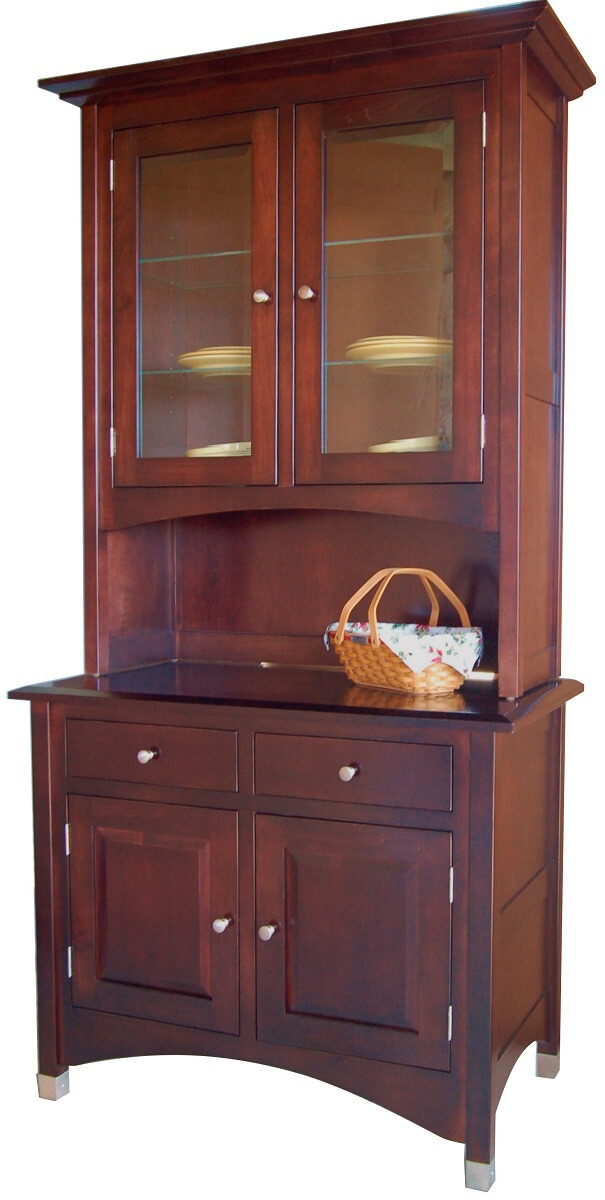 China Cabinet with Metal Foot Caps and Open Alcove