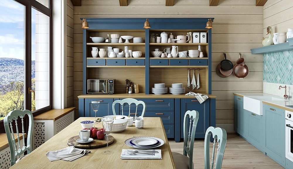 China Hutch Two Tone Blue for a Blue Farmhouse Hutch
