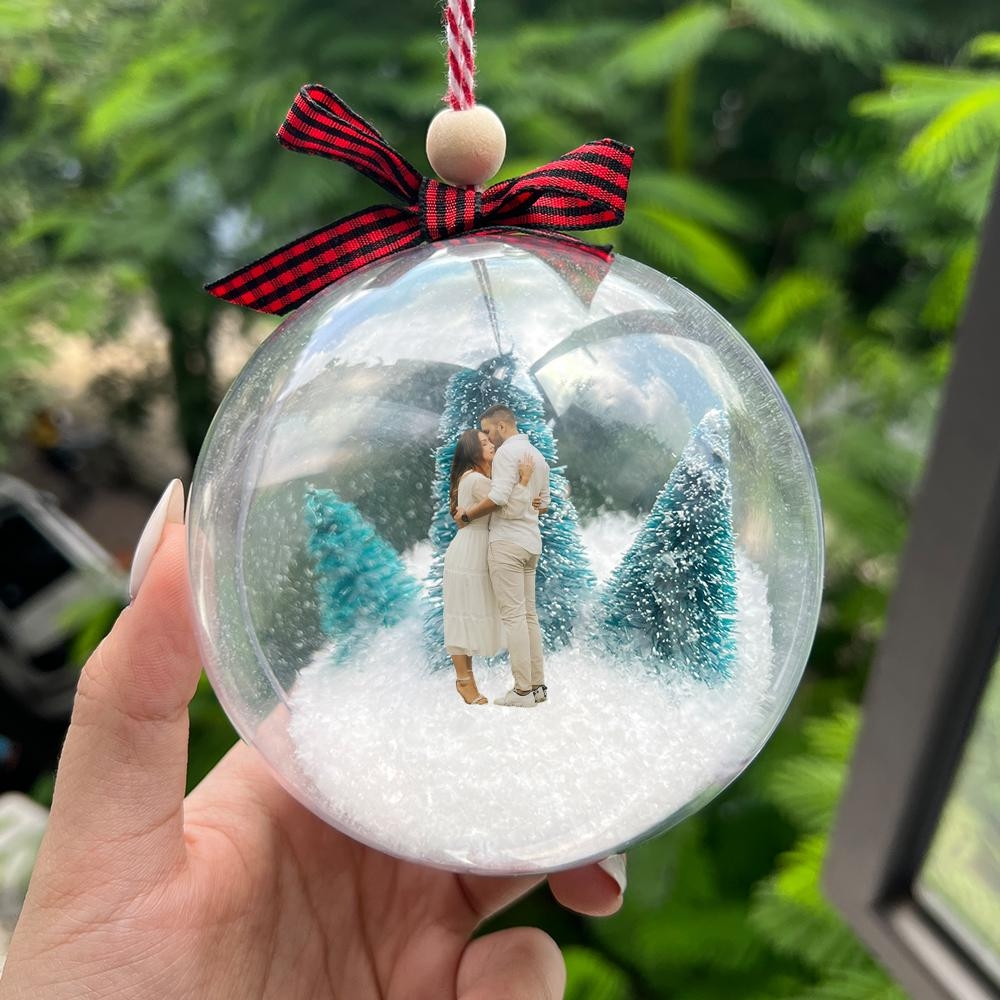 Christmas Ornament: Photo Insert Buffalo Plaid Keepsake