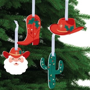 Christmas Ornaments Western Santa Cowboy Saguaro Cactus Holiday