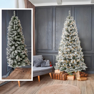 Christmas Tree: Snow Flocked Corner Holiday Decor