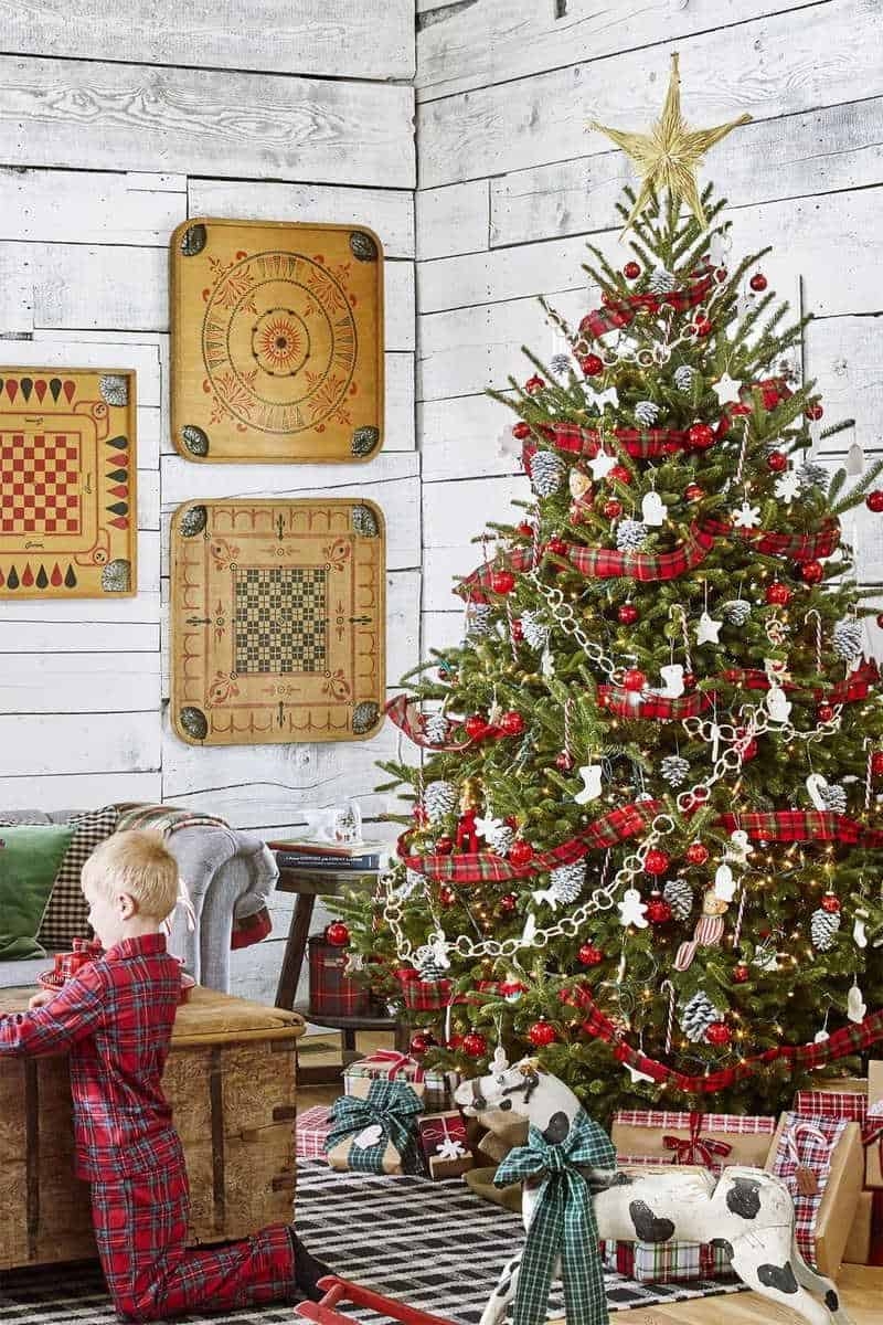Christmas Tree Vintage Carrom Boards Farmhouse Western Holiday