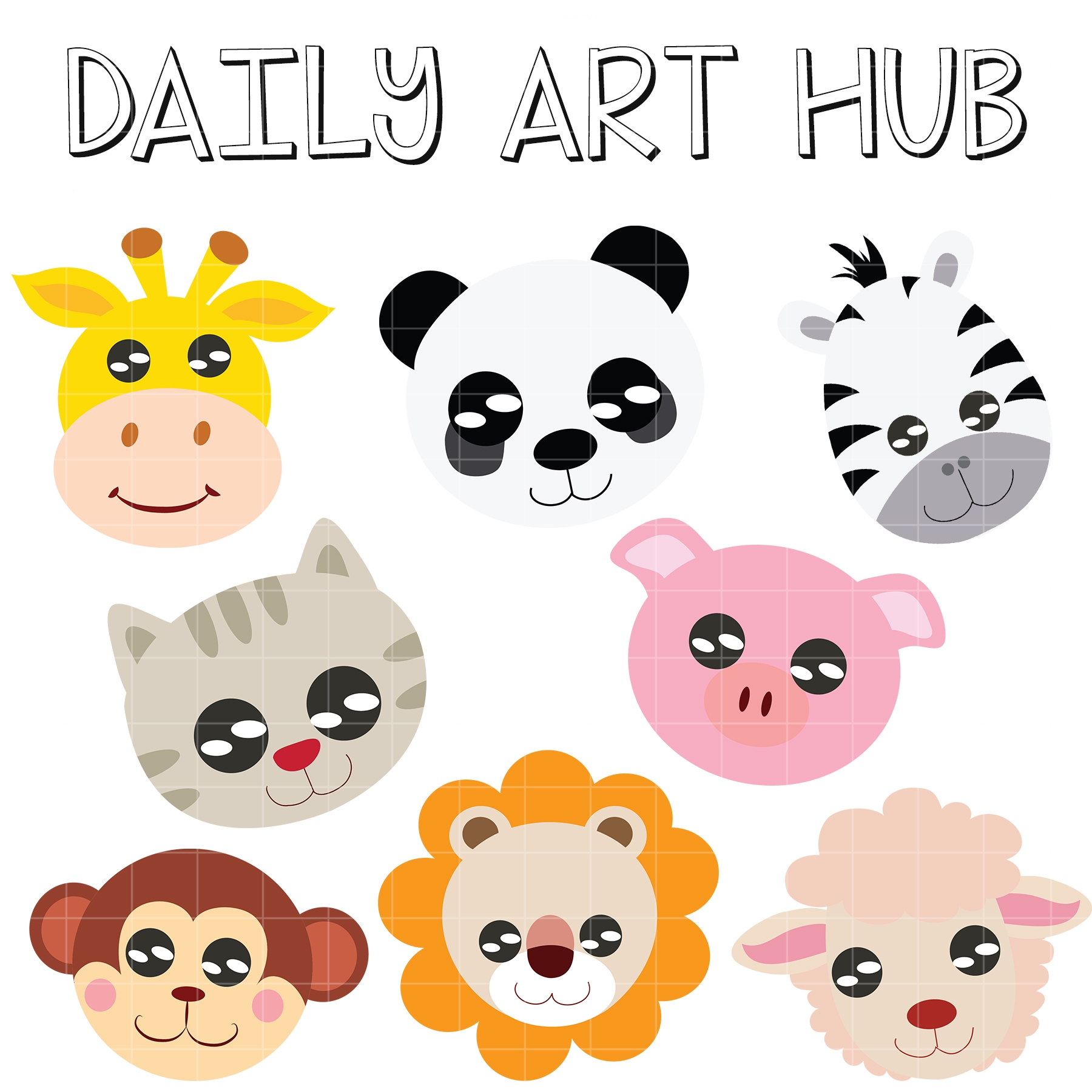 Clip Art Set with Kawaii Eyes for a Whimsical Nursery Wall Art Set