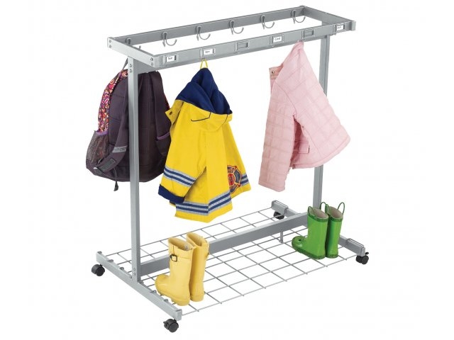 Coat Rack Light Grey Mobile Name Label Holders