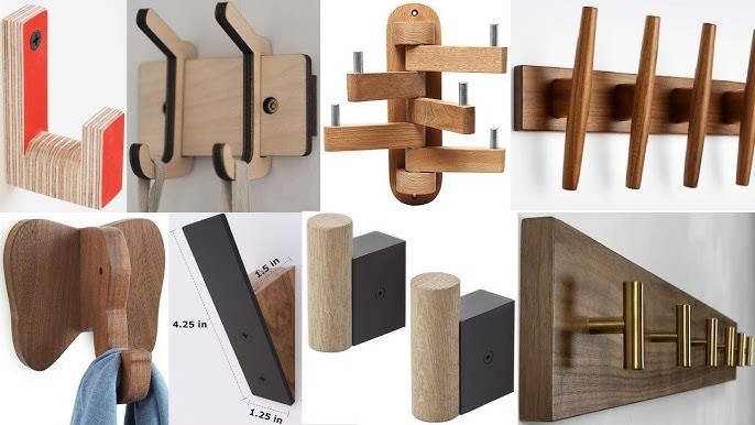 Coat Rack modern swing arm hook with layered plywood layers