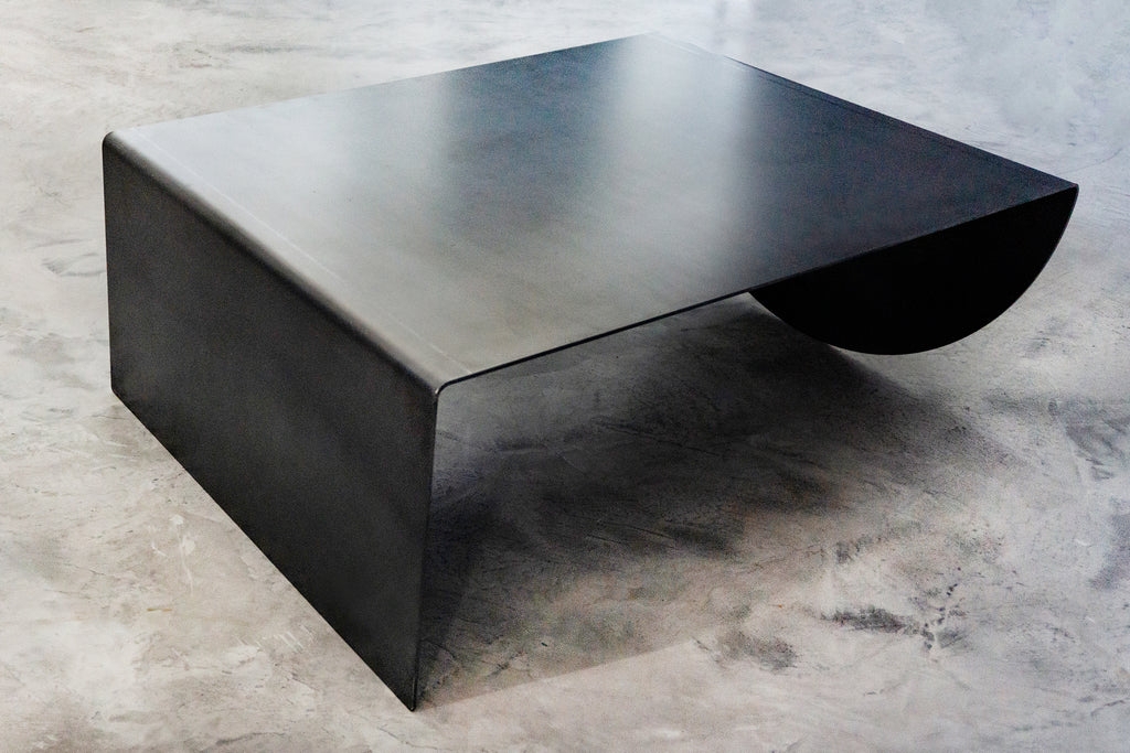 Coffee Table Bent Sheet Metal Industrial Charcoal Coffee Table