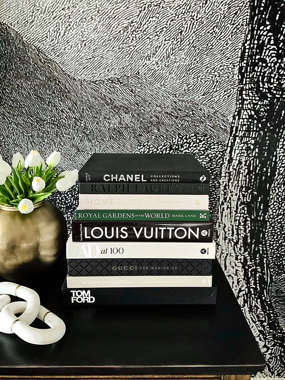 Coffee Table Books featuring Fashion Branded Stack on Console