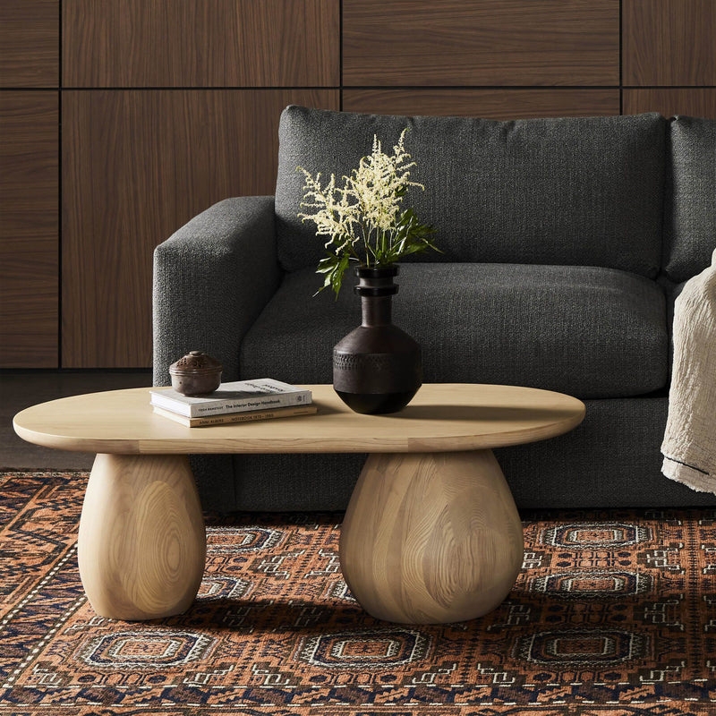 Coffee Table Bulbous Legs Asymmetrical Sculptural Table