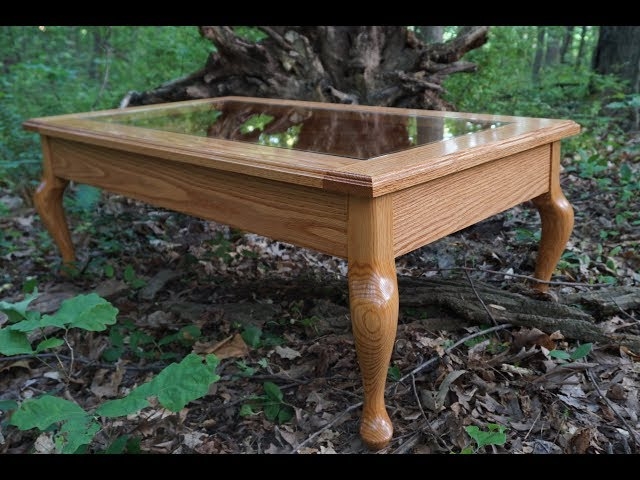 Coffee Table Cabriole Legs Shadow Box Frame Glass Display