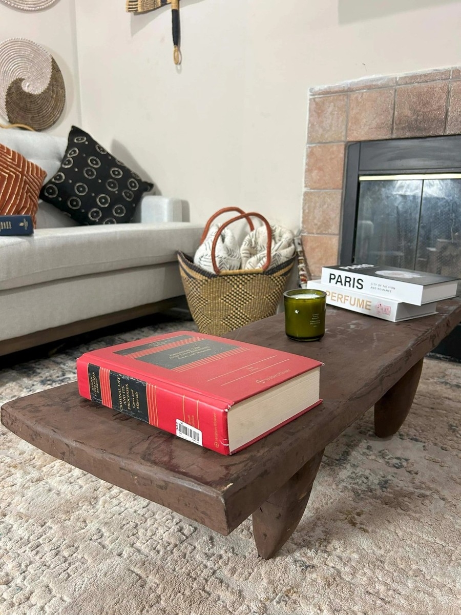 Coffee Table Hand Carved Wood Vintage Senufo Bench Decor