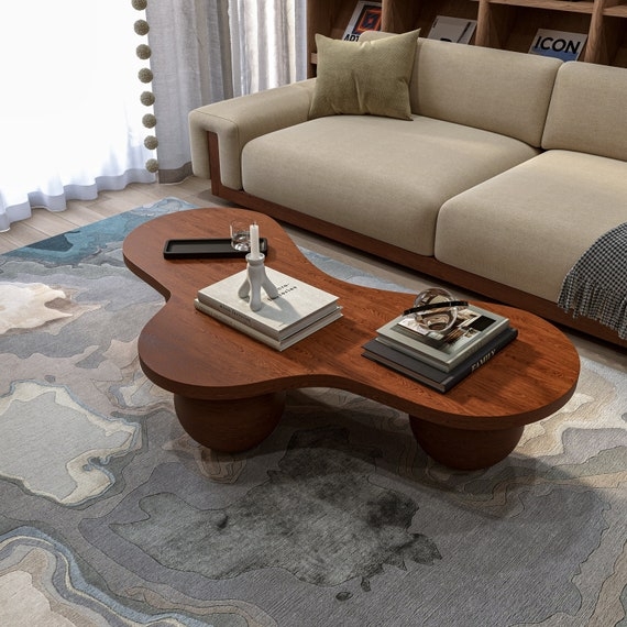 Coffee Table Sculptural Sphere Legs Unique Amoeba Coffee Table