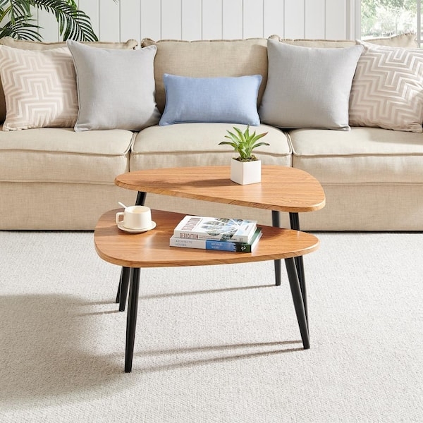 Coffee Table Set Semi Nested Style Mid Century Kidney Table Set
