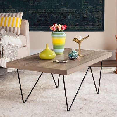 Coffee Table Wire Base Design Geometric Metal Base Furniture