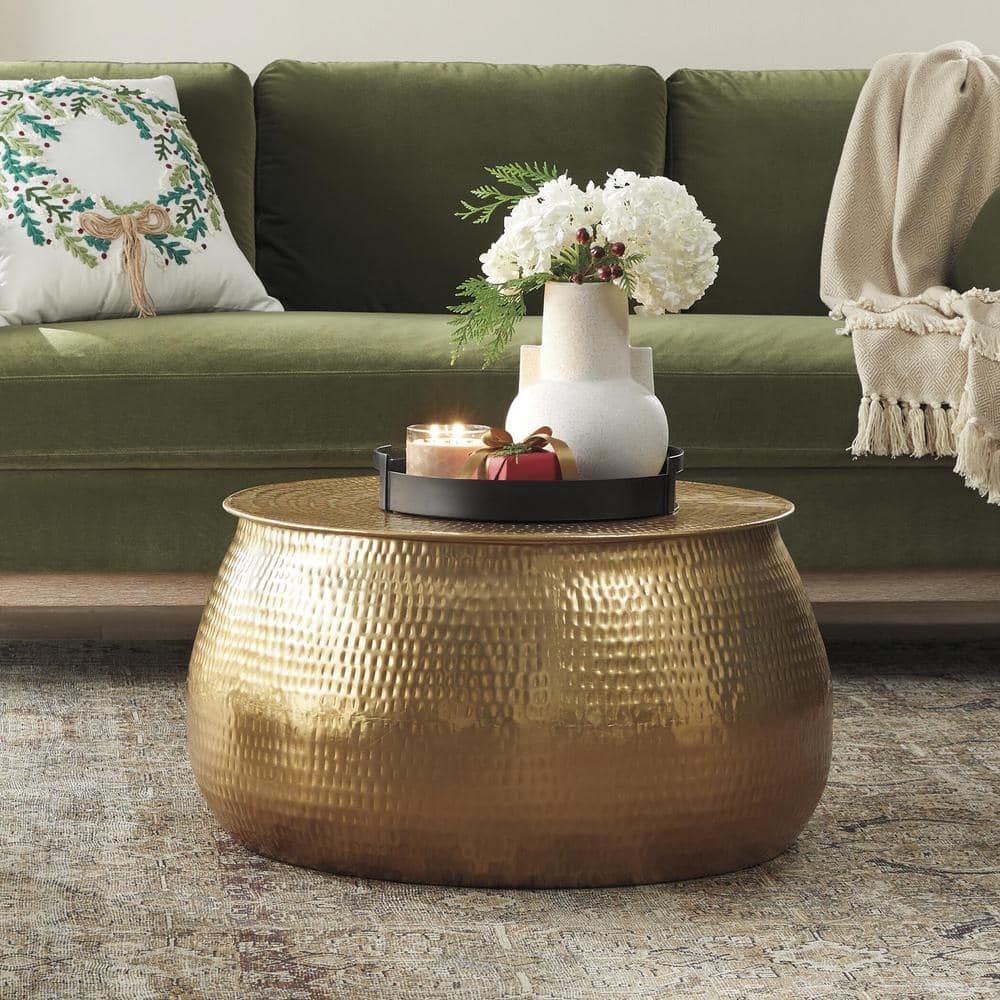 Gold Drum Coffee Table