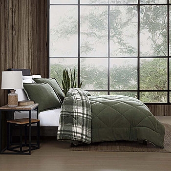 Comforter Set: Olive Green Quilting Diamond Stitch Quilt