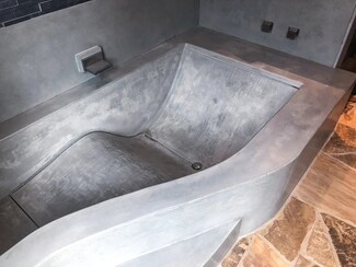 Concrete Bathtub for Brutalist Bathroom Design, Ergonomic Lounge