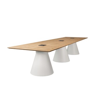 Conference Table Conical Drum Bases Integrated Power Boardroom