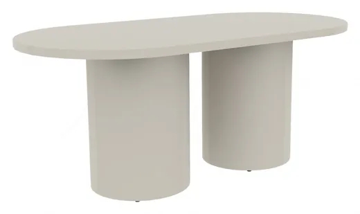 Conference Table Monolithic Silhouette Light Gray Oval Office Desk