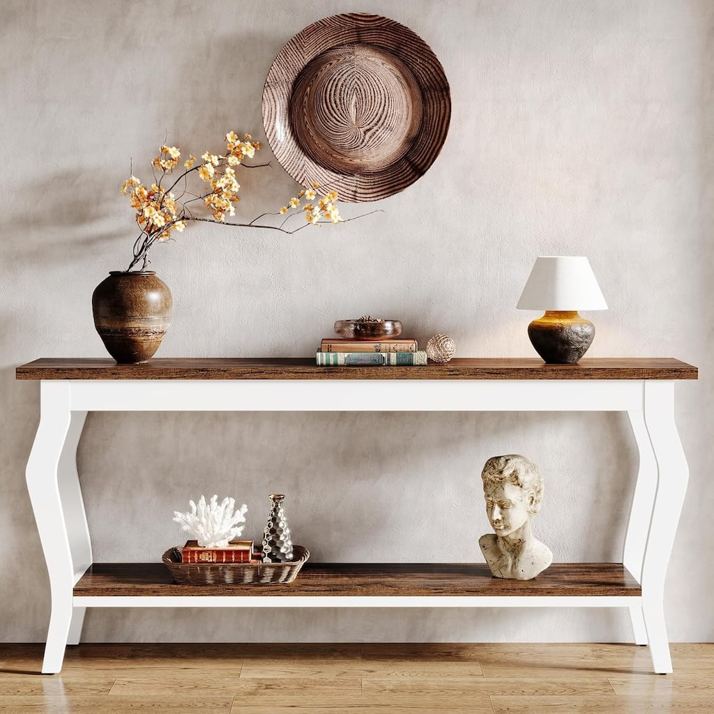 Console Table 70 Inch Length Long Two Tier Sofa Table