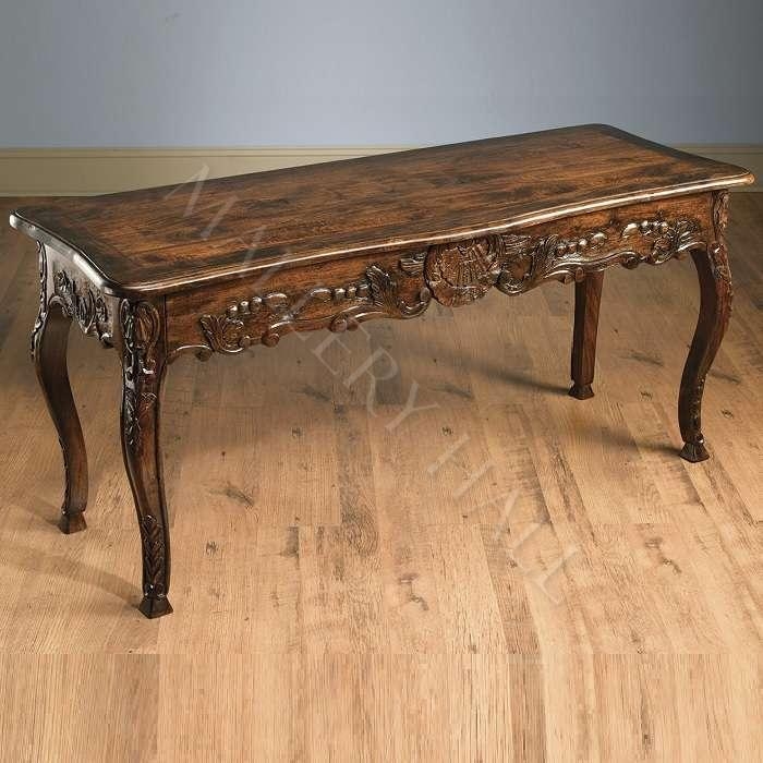 Console Table Elaborate Acanthus Carved Wood Hall Table