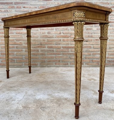 Console Table Gilded Leaf Beaded Apron French Hall Table