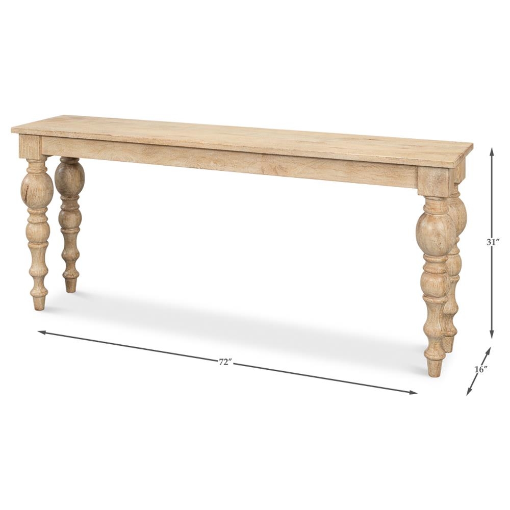 Console Table Mango Wood French Country Spindle Table