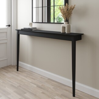 Console Table Matte Black Ultra Slim Narrow Entryway Furniture