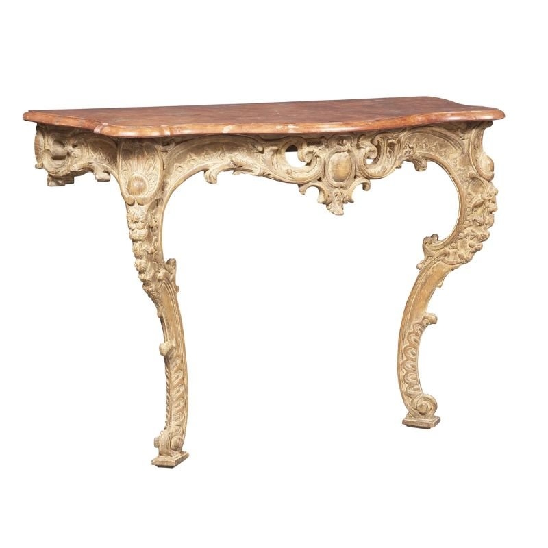 Console Table Serpentine Faux Marble Top Wall Mount Console Table
