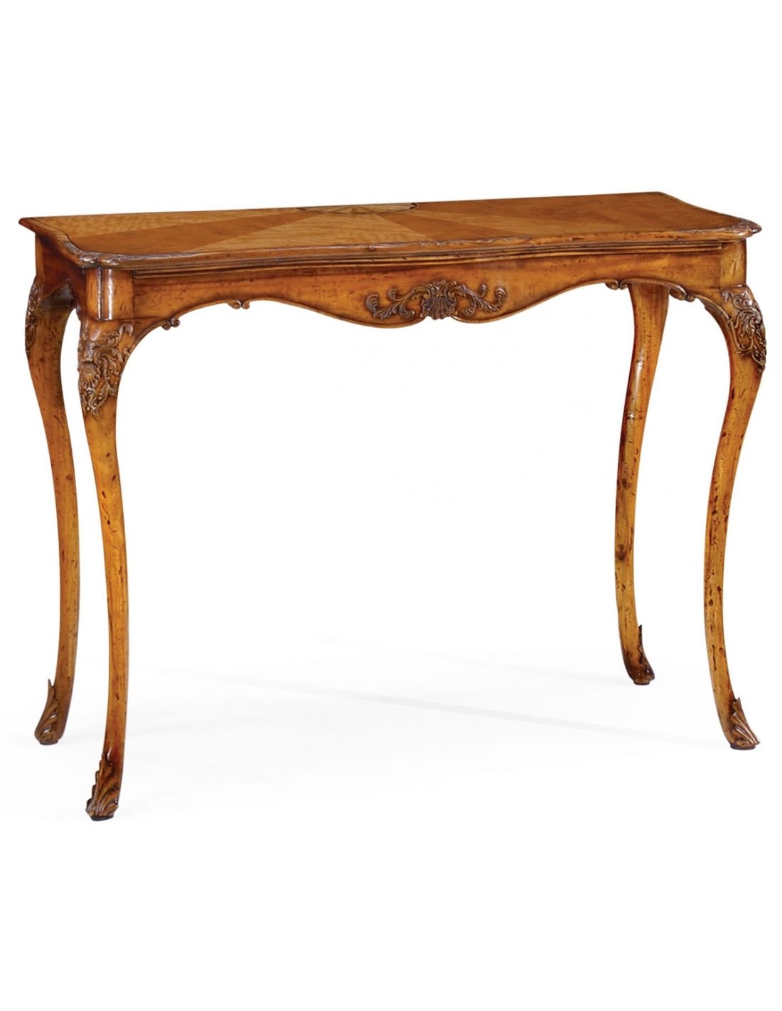 Console Table Sunburst Marquetry Wood Hall Table