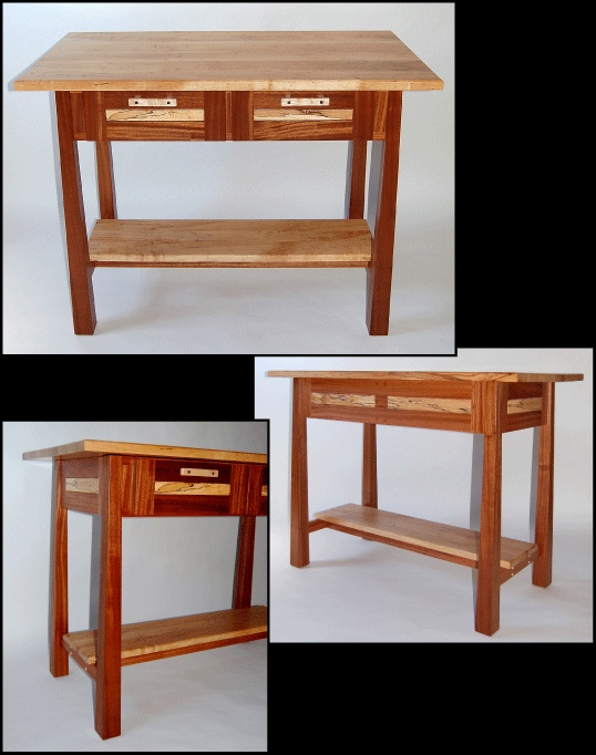 Console Table Two-Toned Wood With Tapered Leg Hallway Design