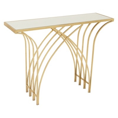 Console Table with Arch Detail: Intersecting Leg Console Table