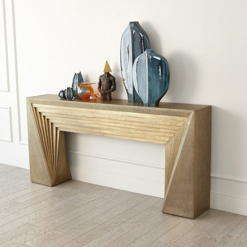 Console Table with Fan Motif: Fan Motif Entryway Table