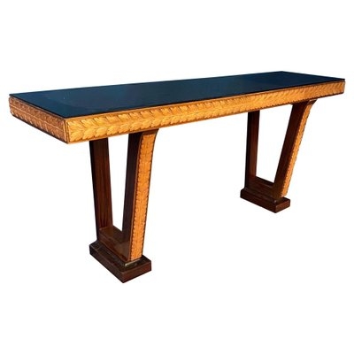 Console Table with Tapered V Legs: Italian Art Deco Console