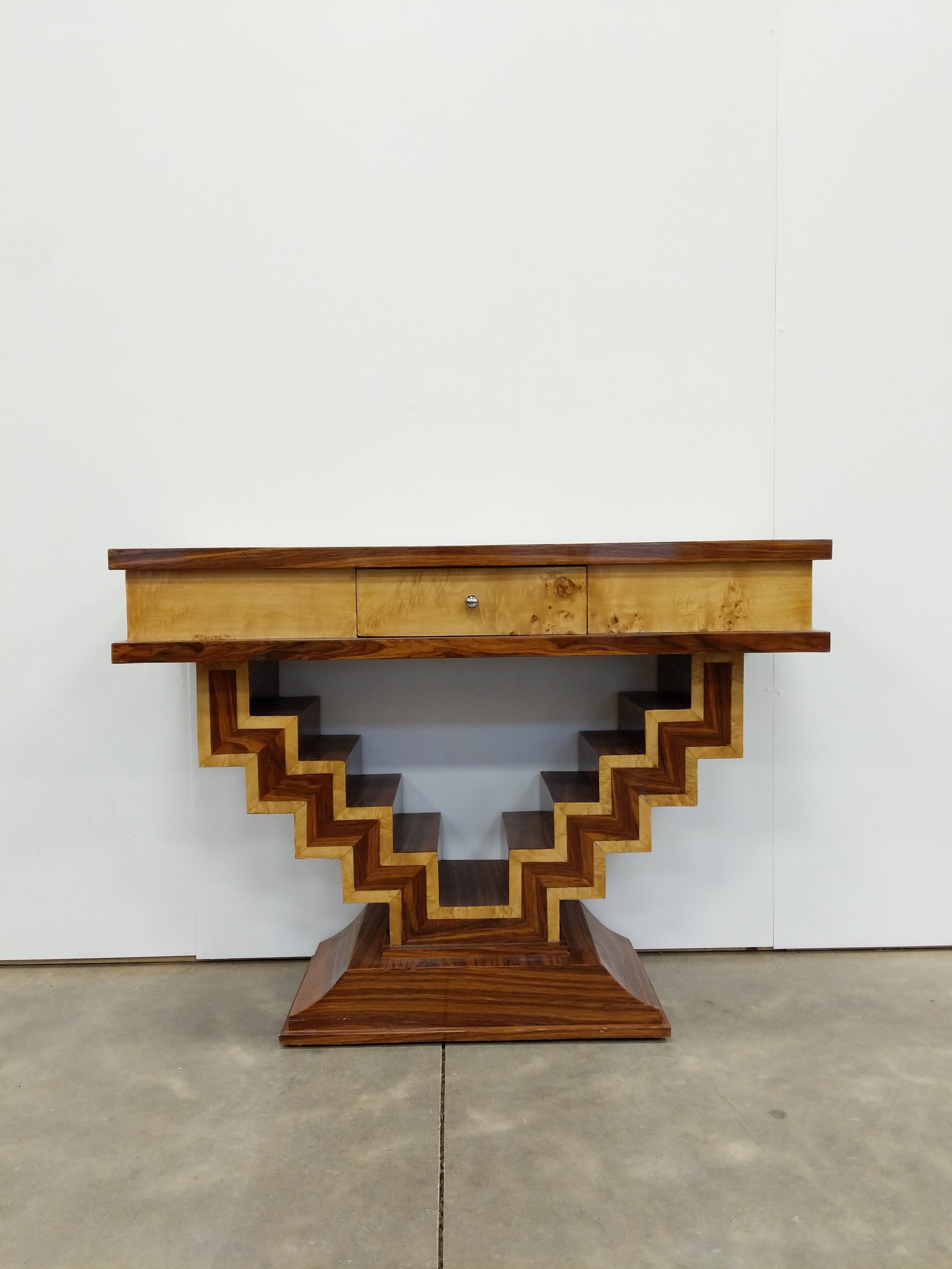 Console Table with Zig Zag Pedestal: Zig Zag Pedestal Table