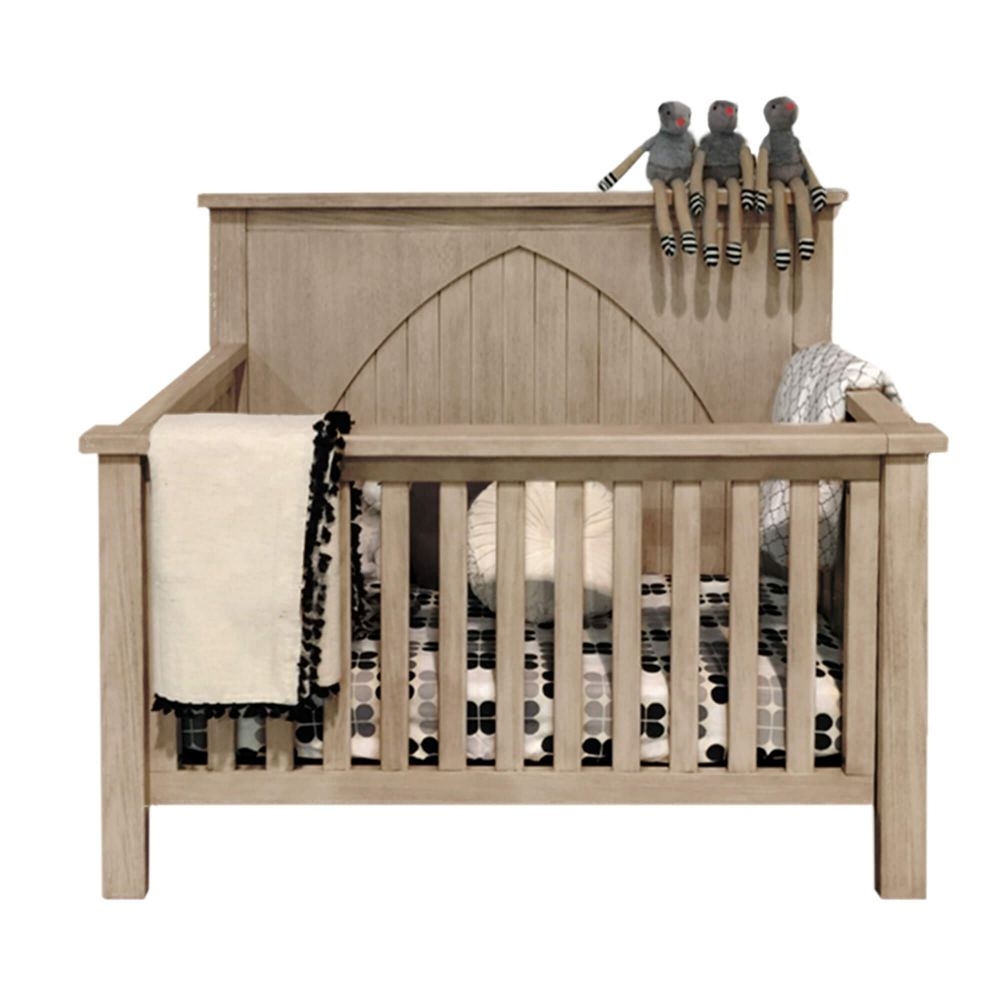 Convertible Crib featuring Cathedral Arch Backboard and Fossil Grey