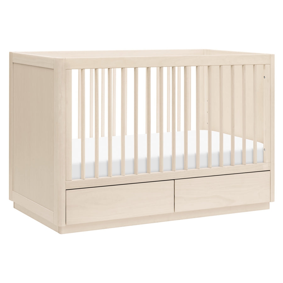 Convertible Crib: Washed Natural Storage Crib with Base Drawers