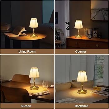Cordless Table Lamp: Gold Small Kitchen Counter