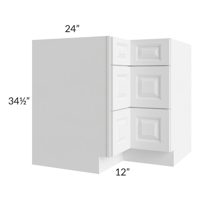 Corner Base Cabinet | Pearl White Raised Panel | 36 Inch Unit