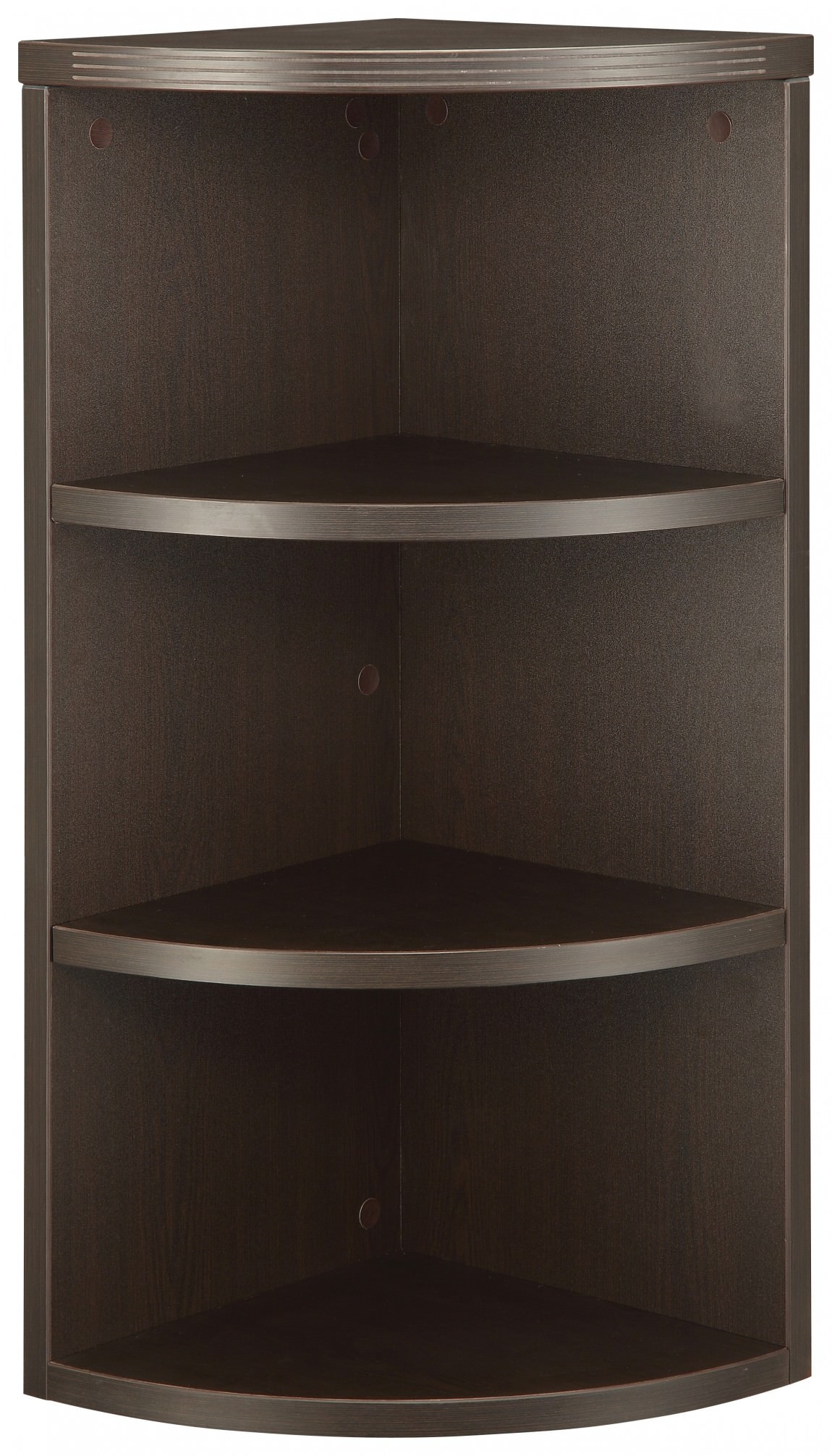 Corner Bookcase Espresso Brown Three Tier Corner Fit