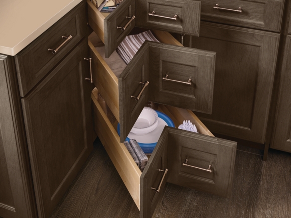 Corner Drawer Cabinet | Espresso Finish | V-shaped Kitchen Solution