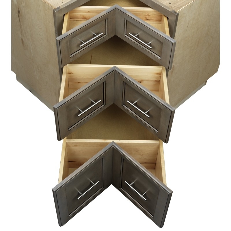 Corner Drawer Cabinet | Pie Cut Drawers | V-shaped Storage Unit
