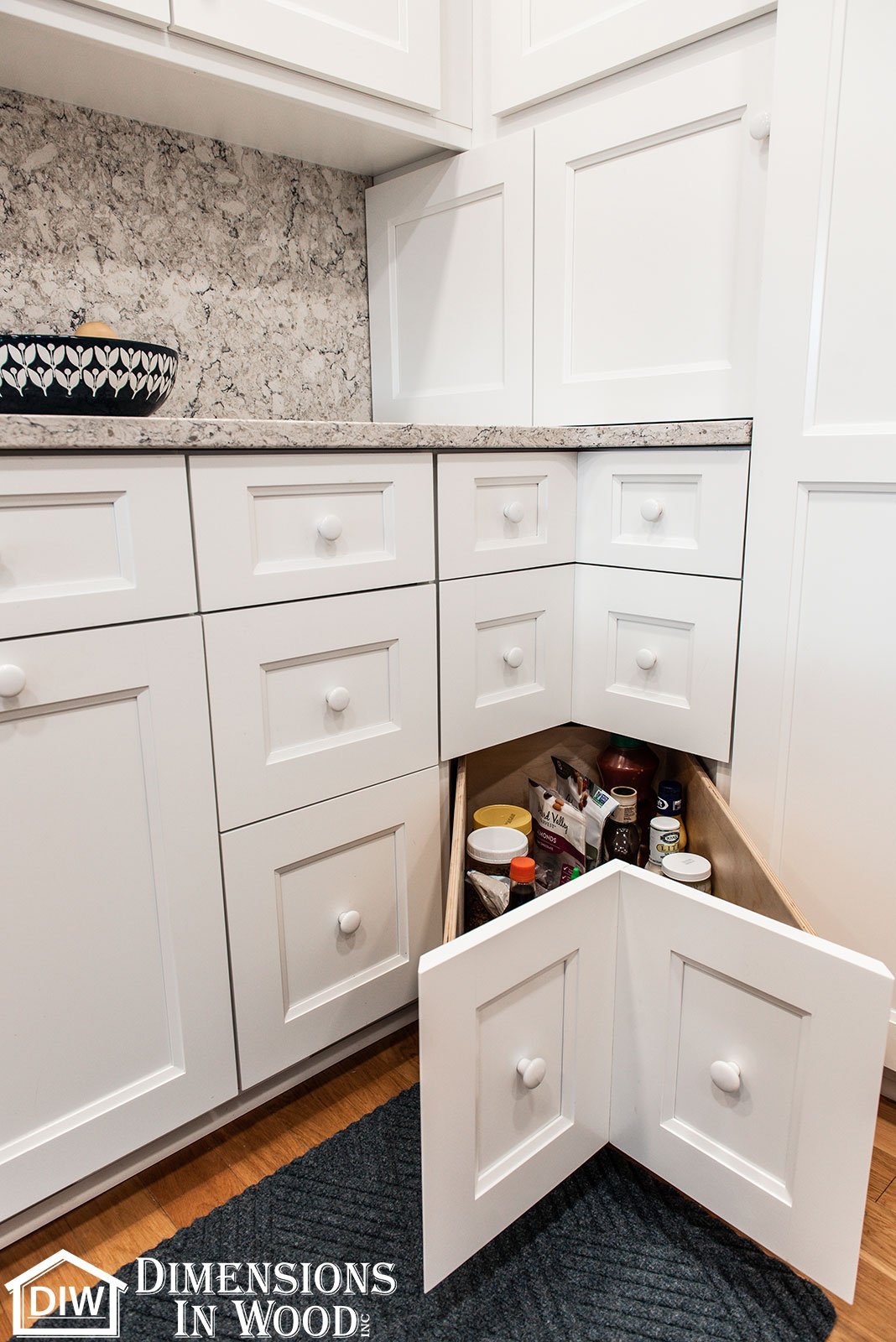 Corner Drawer | Ninety Degree Angle | V-shaped Kitchen Cabinets
