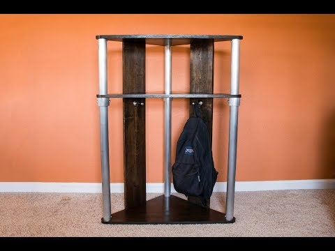 Corner Shelf Unit Espresso Mixed Media Corner Hook