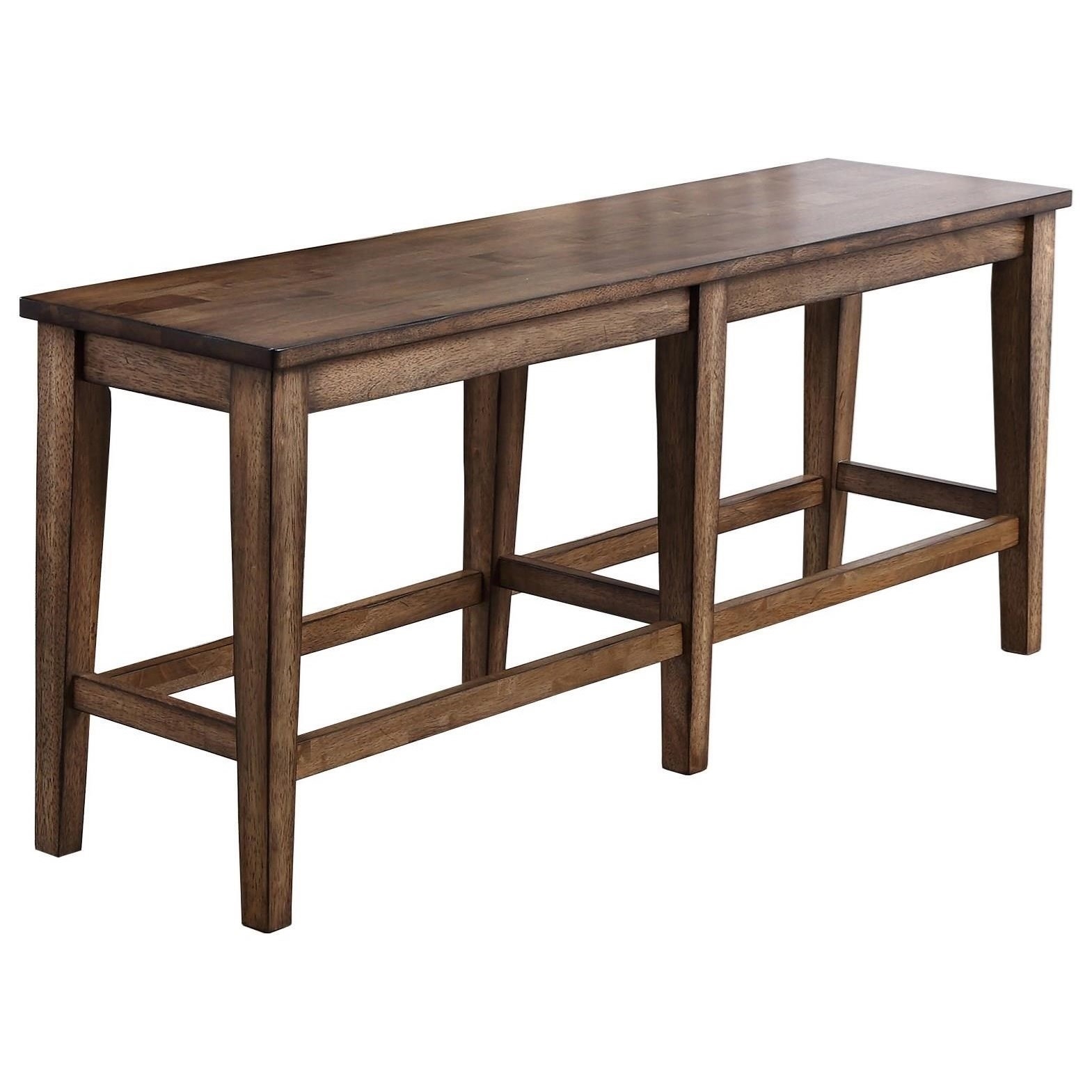 Counter Height Bench having Six Tapered Legs Rustic