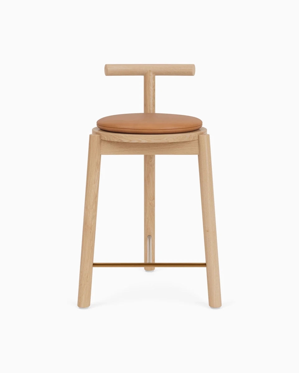 Counter Stool in T-Shaped Back and Three-Legged Design