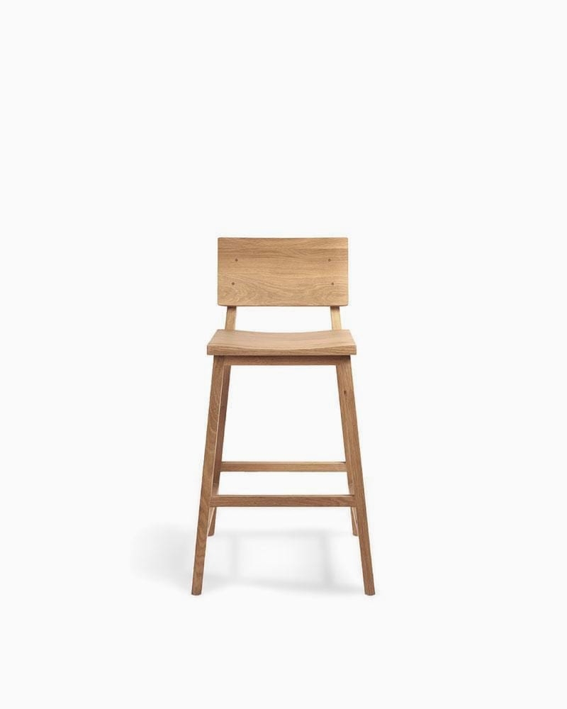 Counter Stool Scooped Seat with Minimalist Tapered Legs