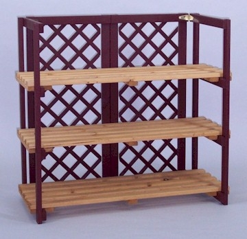 Countertop Display Shelf Lattice Back Panel Wood Riser