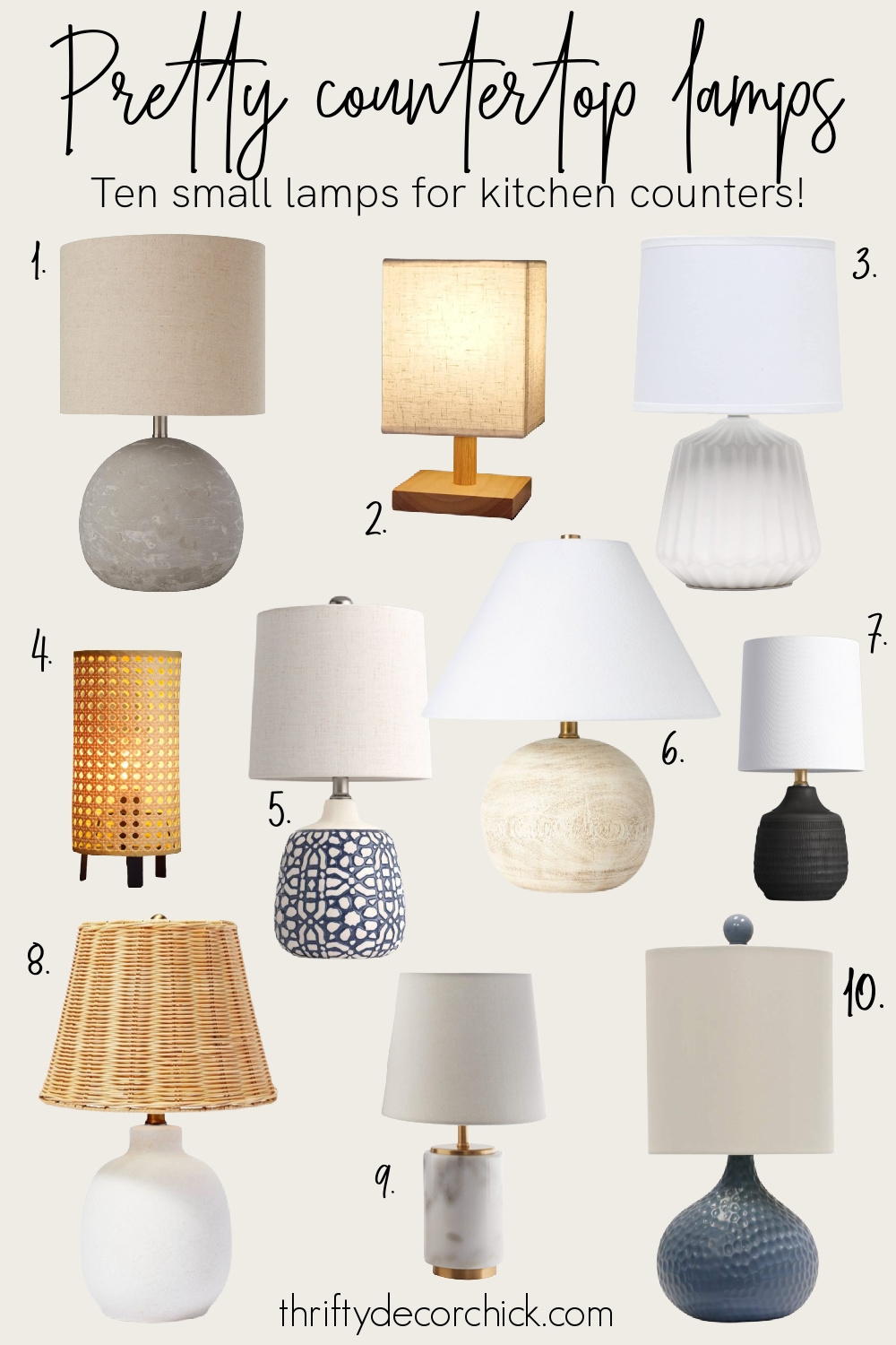 Countertop Lamp: Mixed Textures Mini Kitchen Lighting