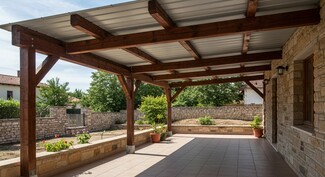 Covered Patio: Heavy Timber Metal Roof Patio Design