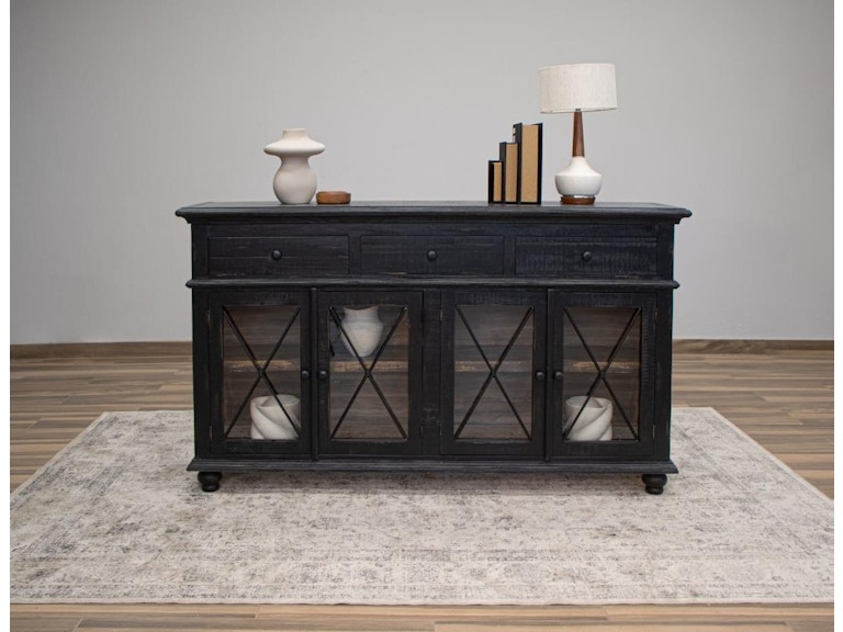 Credenza: X Mullion Doors Vintage X-Mullion Glass Sideboard